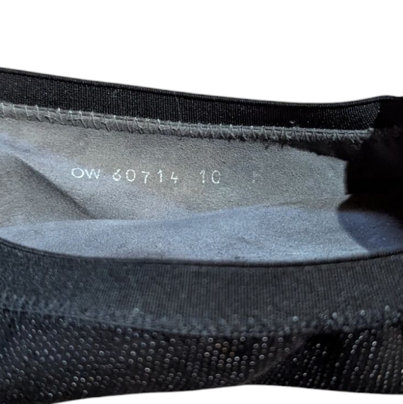 Stuart Weitzman Squeeze Goosebump Stretch Ballet Flat 10 Black Nappa Old Money - Picture 5 of 9